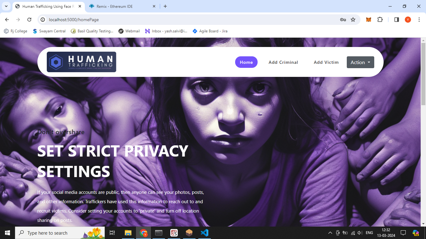 Human Trafficking Using Blockchain